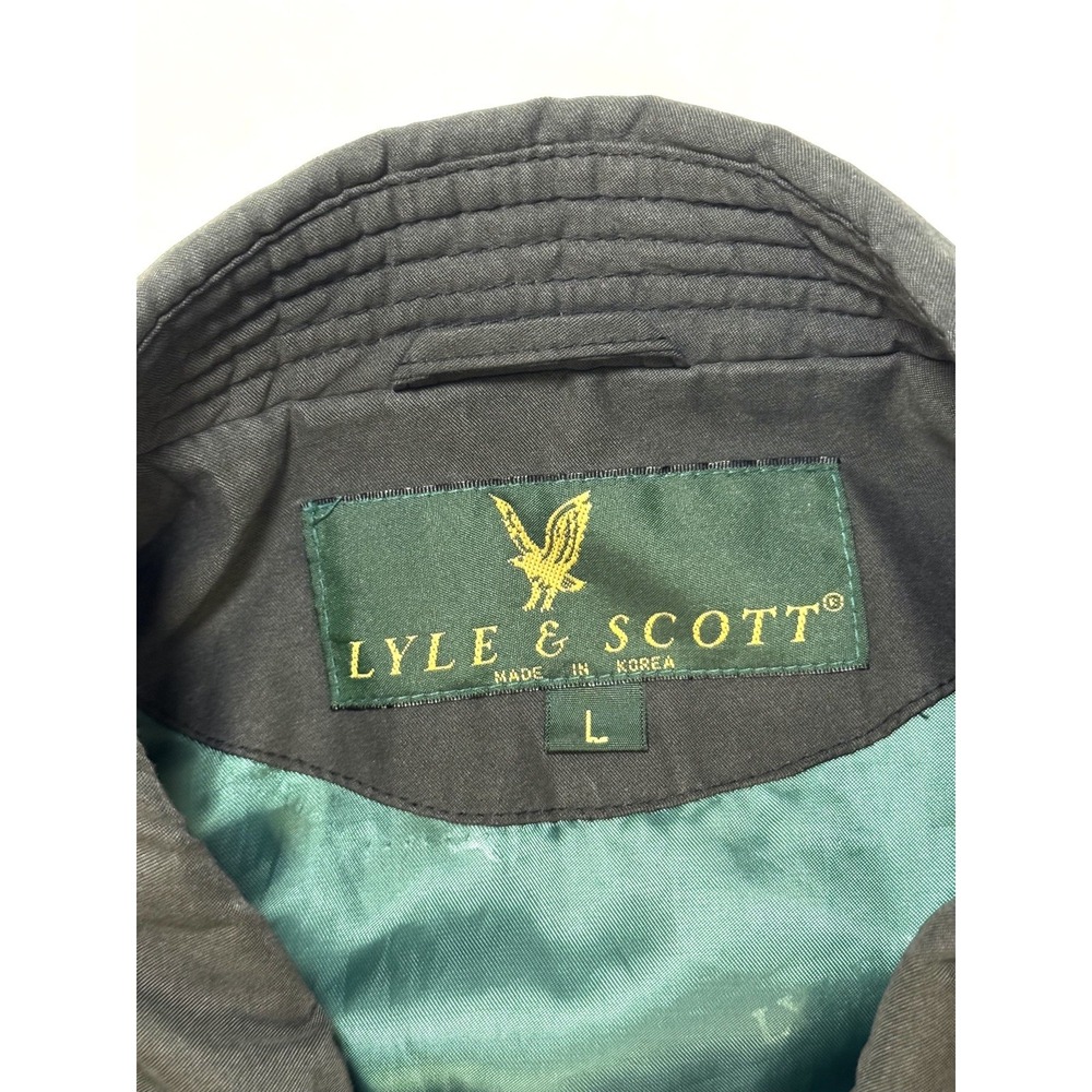 Vintage Lyle & Scott Men's Large Jacket Black Bomber Full Zip - Picture 5 of 5